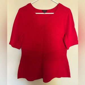 Talbots Red Scoop Neck Knit Sweater Top